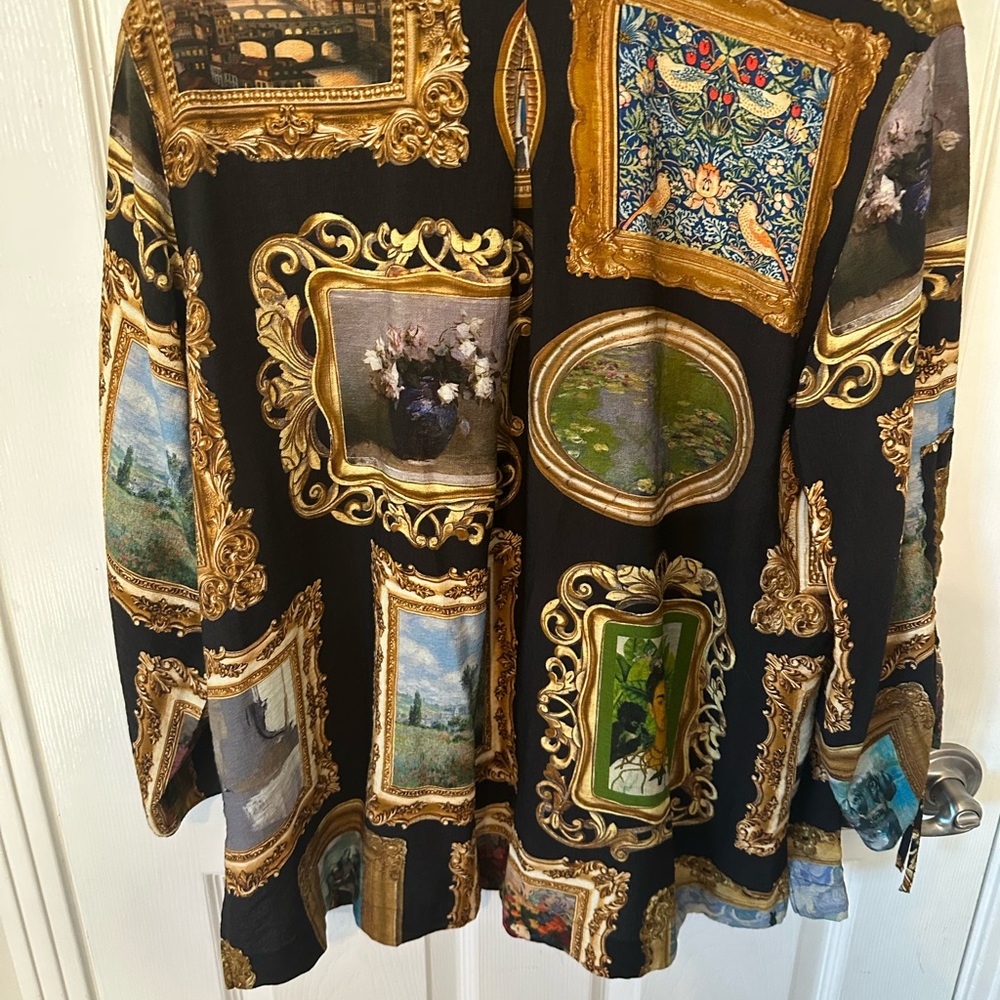 John Mark Black and Gold Art long sleeve blouse - Picture 9 of 16